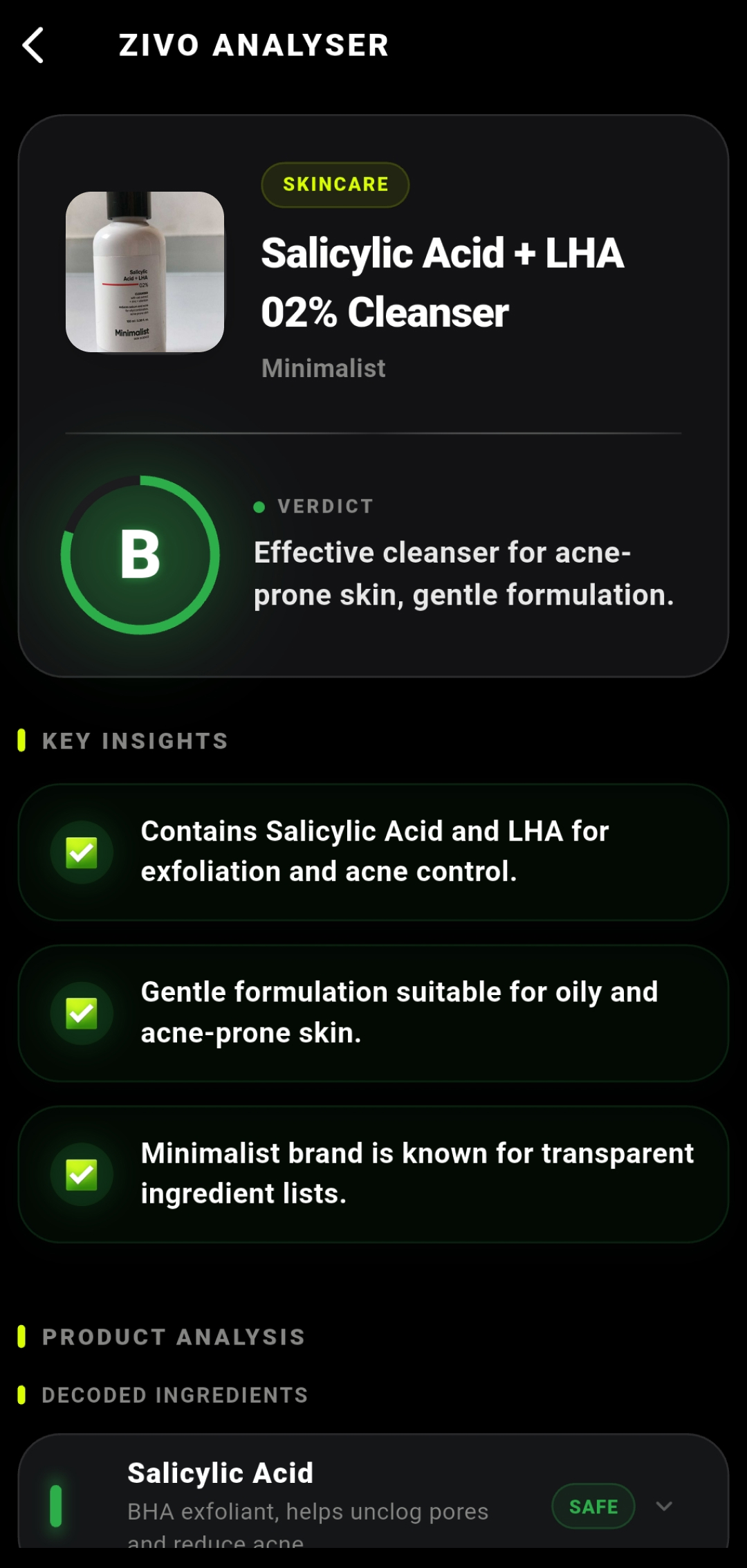 Zivo Analyzer Skincare Scan 1